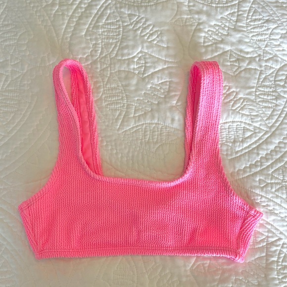 T target xhilaration crinkle neon pink bikini top - Picture 1 of 5